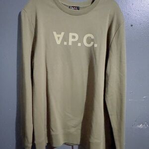 A.P.C. Khaki Crew Neck Sweatshirt